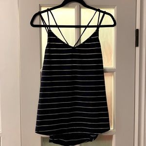 Lululemon navy and white striped strappy tank